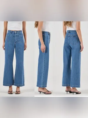 Rolla’s Sailor High Rise Wide Leg Jeans Women’s Sz 29 Blue Patch Pocket Spade thumbnail 2
