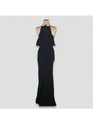 Lulus Pearl Halter Mermaid Maxi Dress Black XS NWT thumbnail 4