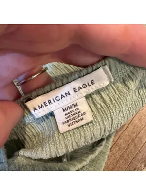 American Eagle Green One Shoulder Tank Top Medium thumbnail 3
