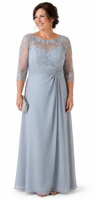 Make You Pretty More Lace A-Line Wedding Formal Gown in Light Blue Size 12 NWT thumbnail 1