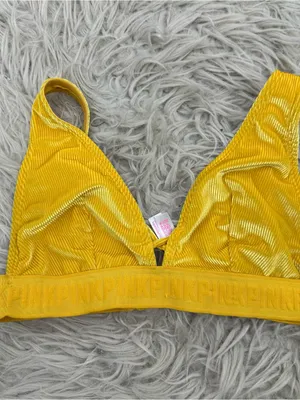 Victoria's Secret Pink Two Piece Bra Bundle Size Medium Floral Velvet thumbnail 7