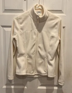 Old‎ Navy Womens Small Petite Cream Full Zip Fleece Mock Neck Jacket Off White thumbnail 1