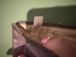 kate spade glitter wristlet in silver shimmer thumbnail 2