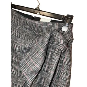 Aritzia Wilfred Dorine Front Wrap Wool Cashmere Mini Skirt plaid sz 6 #780 thumbnail 3