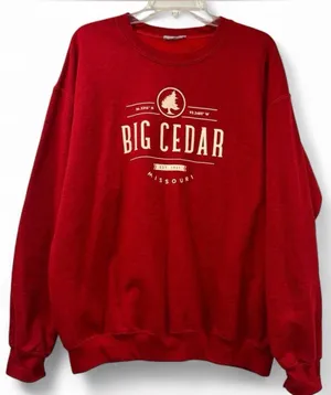 Big Cedar Crewneck Sweatshirt Women’s Large Red thumbnail 1