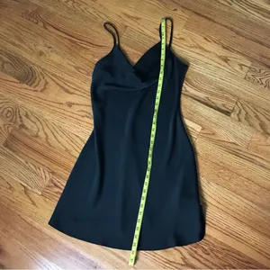 SheIn Black Mini Satin Dress NWT thumbnail 6