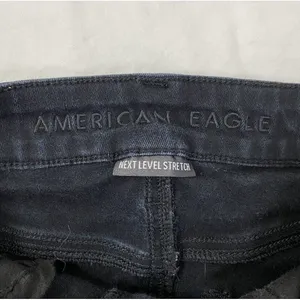 American Eagle‎ Flare Jeans Women Black Front Seam Split Hem High Waisted Sz 4 thumbnail 8