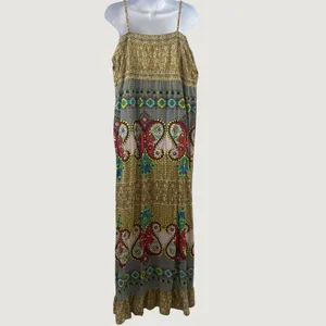 Bohemian Maxi Dress‎ S/M Boho Chic Casual Summer 100% Cotton Beachy Festival thumbnail 2