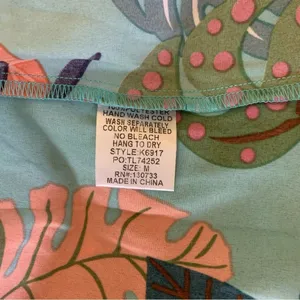 Umgee Teal Tropical Tie Strap Tiered Maxi Dress Medium thumbnail 6