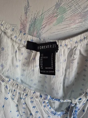Forever 21 White Flowy Tank Top S thumbnail 5