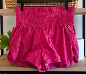 Free People Movement High-Rise Way Home Berry Lined Shorts, Large thumbnail 1