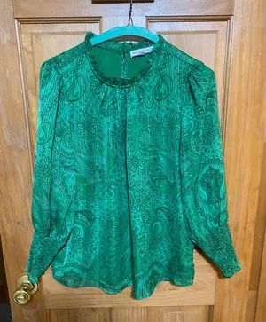 Green Blouse Long Sleeve Top thumbnail 1