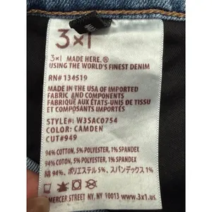 3x1 NYC Camden Jeans Women's 29 High Rise Straight Raw Hem Cropped Denim thumbnail 6