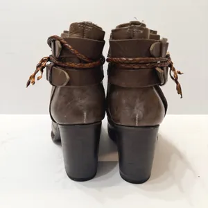 Freebird by Steven Lion Leather Braided Straps Ankle Booties Size 11 Distressed thumbnail 5