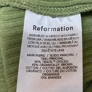 Reformation Women's Green Rib Knit Stretch Midi Straight A-line Pencil Skirt L thumbnail 5