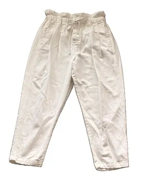 Free People Margate Paperbag Pants Women White High Waisted Trouser Pleated $98 thumbnail 1
