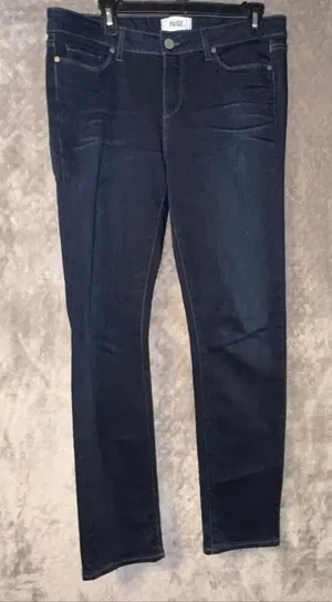Paige Denim Skyline Skinny Mid Rise Dark Wash Non Ripped Jeans Sz 31 #765 thumbnail 1