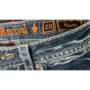 Rock Revival Bambi Low Rise Denim Shorts Size 29 Embellished Fleur‎ de Lis Y2K thumbnail 7