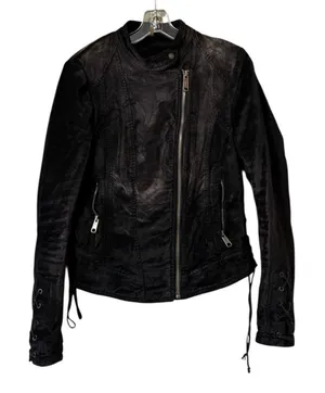 Free People We The Free Women Sz Small Moto Biker Jacket‎ Zip Pockets Streetwear thumbnail 1