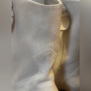 Frame Le Dallas Suede Booties Western Ankle Booties Misty white 38 1/2 thumbnail 5