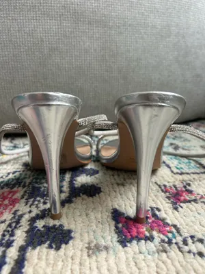Steve Madden Heels Silver Rhinestone Strappy thumbnail 8
