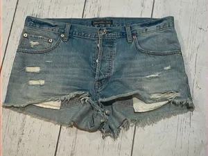 Abercrombie and Fitch blue denim shorts thumbnail 1