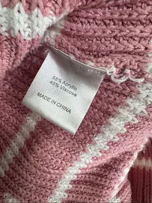 Merokeety Striped Pink sweater Maxi Dress v-neck Collared L side slits casual thumbnail 12