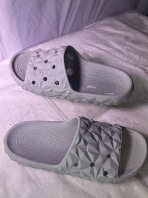 CROCS White Geometric Slide Sandal thumbnail 3