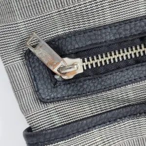 Diesel Women's Tote Gray OS Plaid Check Leather Trim Double Strap Shoulder Bag thumbnail 4