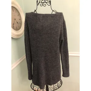 Garnet Hill Sweater Small S Gray GreyCrew Neck Cable Knit‎ Jumper thumbnail 3