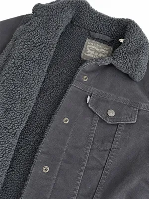 Levi's Original Denim Black Trucker Sherpa Jacket XS thumbnail 5