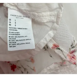American Eagle Faux Wrap Babydoll Cami Women's L Floral Lace Festival Coquette‎ thumbnail 8
