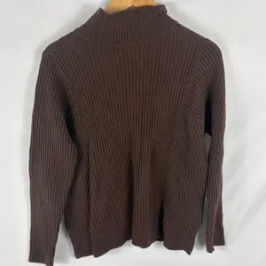 Banana Republic Mock Neck Chunky Knit Sweater Brown Size Medium thumbnail 3