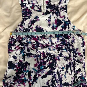 Olive and Oak Abstract Print Purple Blue White Sleeveless Blouse Size Medium thumbnail 9