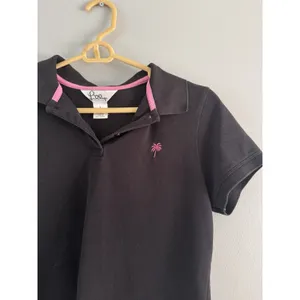 Lilly Pulitzer Black Pima Cotton Short Sleeve Polo Shirt Women’s Size Large thumbnail 3