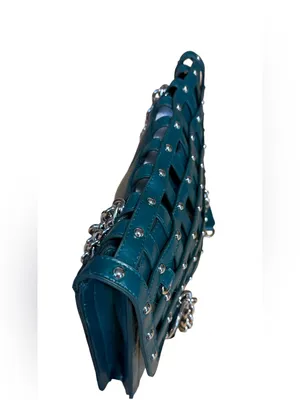 Vintage Y2k Baby Phat Teal Caged Design Chain Shoulder Bag thumbnail 5