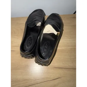 TOD'S Loafers Black Driving Moccasin Leather Women's Size 38 US 7.5 D thumbnail 6