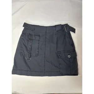 Free‎ People Utility Cargo Mini Skirt Gray Belted Cotton Size 2 Moto Grunge thumbnail 2