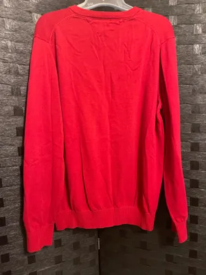 Vtg TOMMY HILFIGER LONG SLEEVE RED SWEATER SHIRT XL Vneck thumbnail 5
