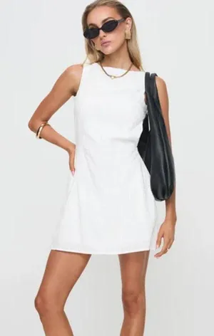 Princess Polly - Swoon Open Back Cotton Minidress thumbnail 1