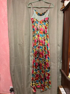 Christina Floral Mint High Low Just Bloom Silk Blend Dress thumbnail 3