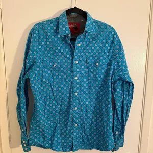 Rodeo Clothing Women's Medium Long Sleeve Button Down Shirt Blue thumbnail 1
