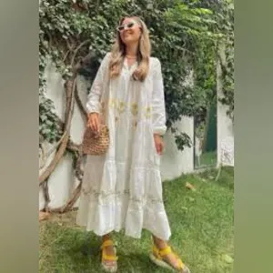 Zara Crochet Embroidered Dress Maxi‎ Bloggers Fav thumbnail 8