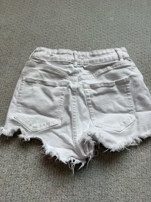 ZARA White Denim Shorts thumbnail 2