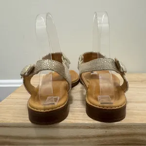 Sperry Abbey‎ Sparkle Platinum Leather Buckle Sandals 8 thumbnail 6