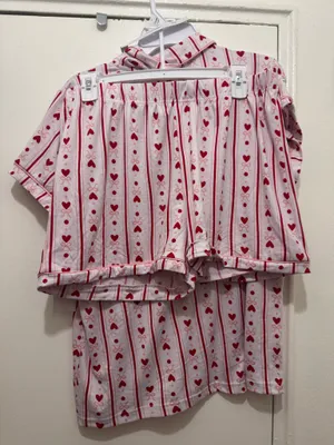 Tahari hearts and bow soft and cozy womens pajama set size L thumbnail 5
