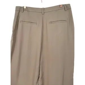 NWT Loft Womens Pleated Wide Leg High Rise Trousers Pants Khaki Size 14 Preppy thumbnail 6