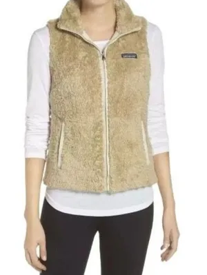 Patagonia Women's Los Gatos Full Zip Fleece Vest Beige Size Small Outdoor Wear thumbnail 1
