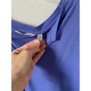 Athleta Oversized Quick Dry V-Neck Three Quarter Sleeve Workout Top Purple XXS thumbnail 6