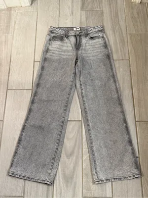 SO Wide-Leg High-Rise Jeans - Grey Mineral Wash thumbnail 2